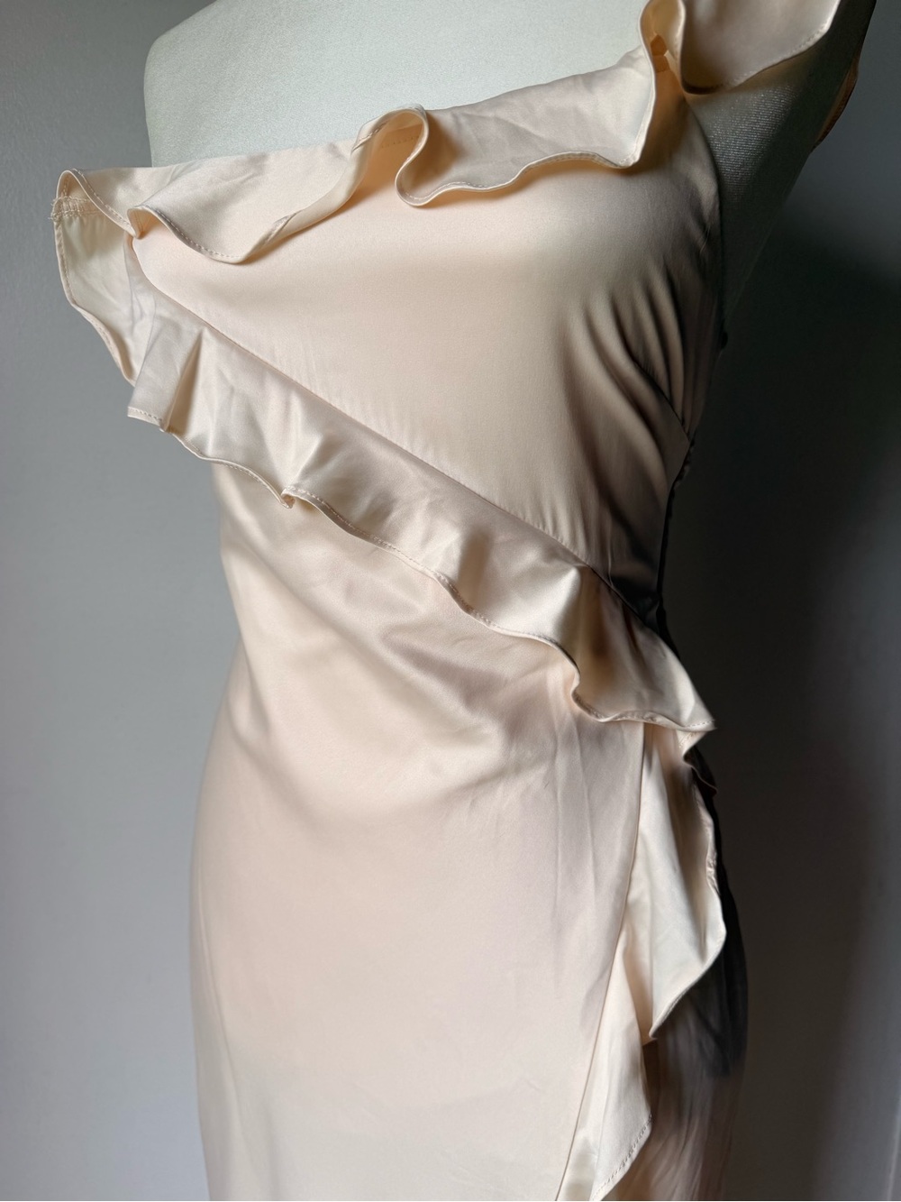 Satin Ruffle Midi Dress - Picture 5 of 10